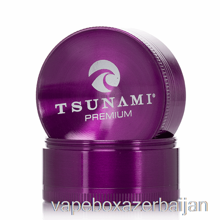 Vape Smoke Tsunami 1.9inch 4-Piece Sunken Top Grinder Purple (50mm)